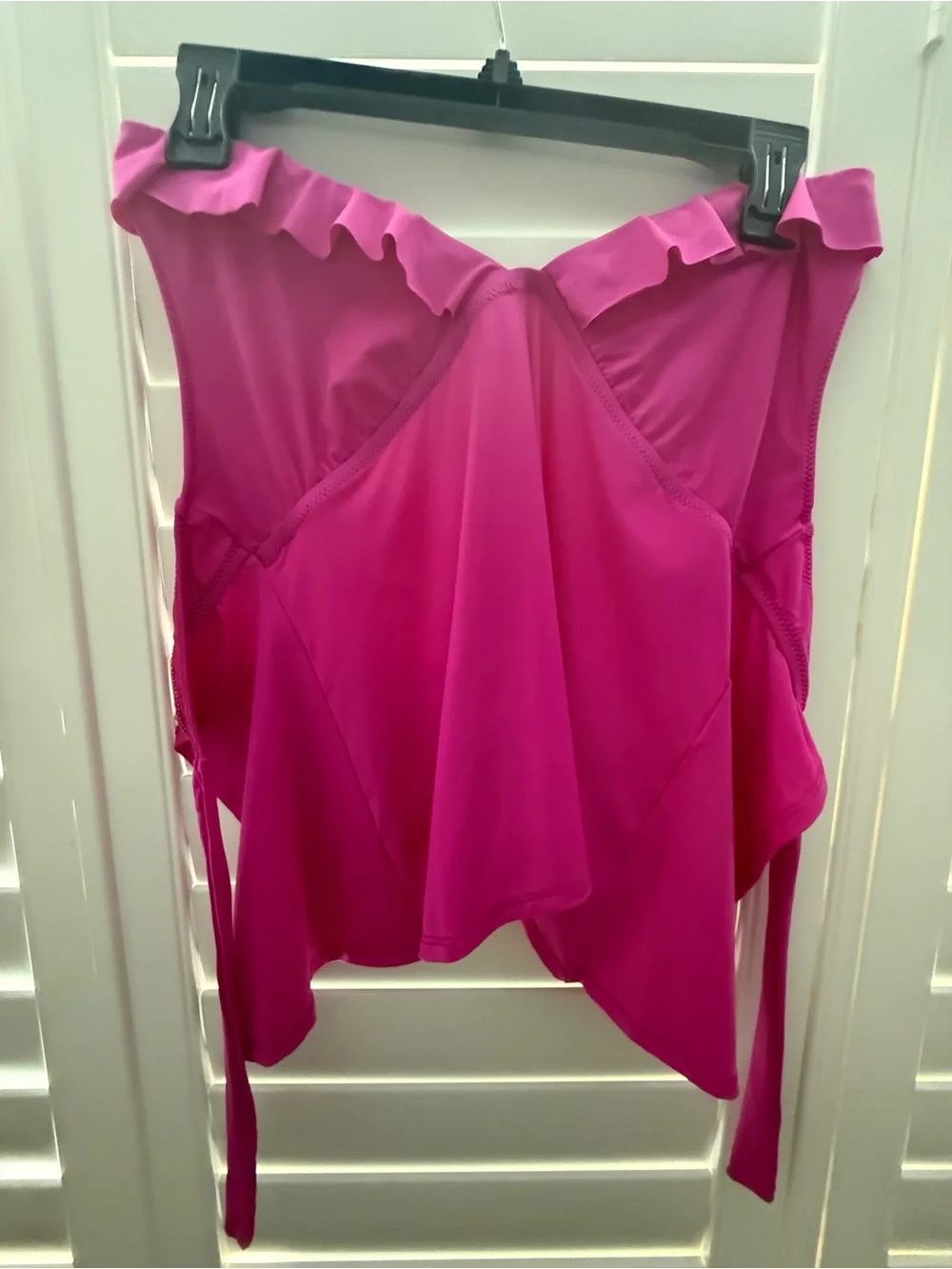 Raspberry Ruffle-Trim Women’s Swimsuit Tankini